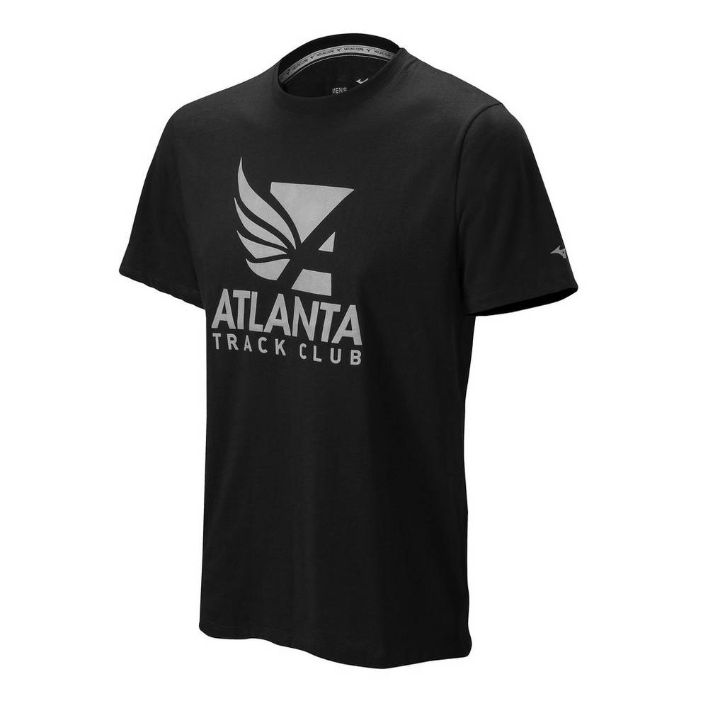 Mizuno Atlanta Track Club 50/50 Férfi Futópóló Fekete QRE890167